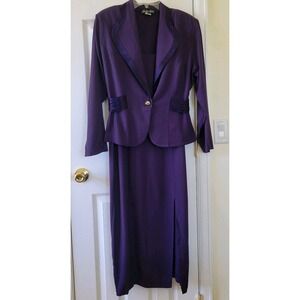 Jaclyn Hart Size 14 Evening Dress  With Jacket  Purple Made In USA Vintage